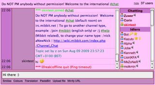 Mibbit Com Easy And Fast Webchat In Your Browser